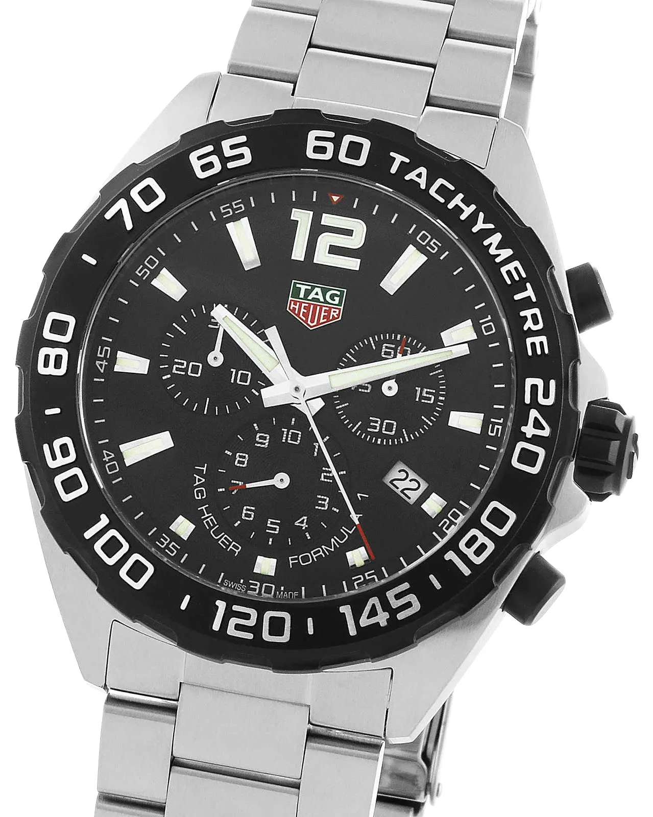 TAG Heuer Formula 1 Chronograph Stainless Steel Black Dial Date Divers Quartz Mens Watch CAZ1010.BA0842