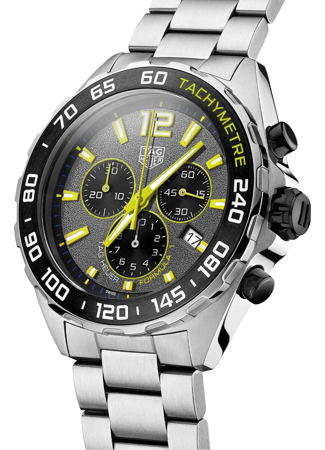 TAG Heuer Formula 1 Chronograph Stainless Steel Gray Dial Date Divers Quartz Mens Watch CAZ101AG.BA0842