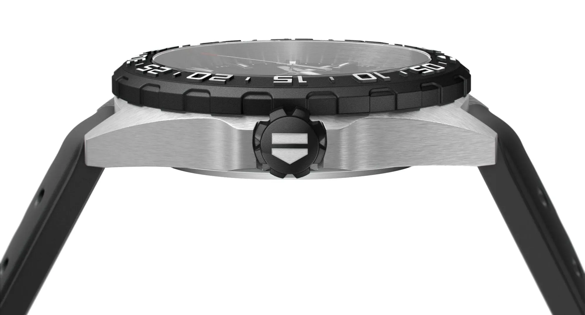 TAG Heuer Formula 1 Stainless Steel Black Rubber Strap Black Dial Date Divers Quartz Mens Watch WAZ1110.FT8023