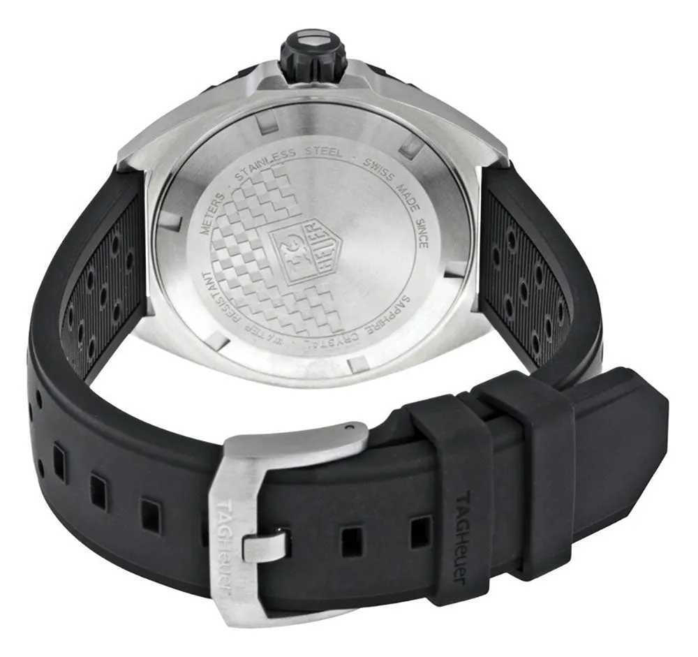 TAG Heuer Formula 1 Stainless Steel Black Rubber Strap Black Dial Date Divers Quartz Mens Watch WAZ1110.FT8023
