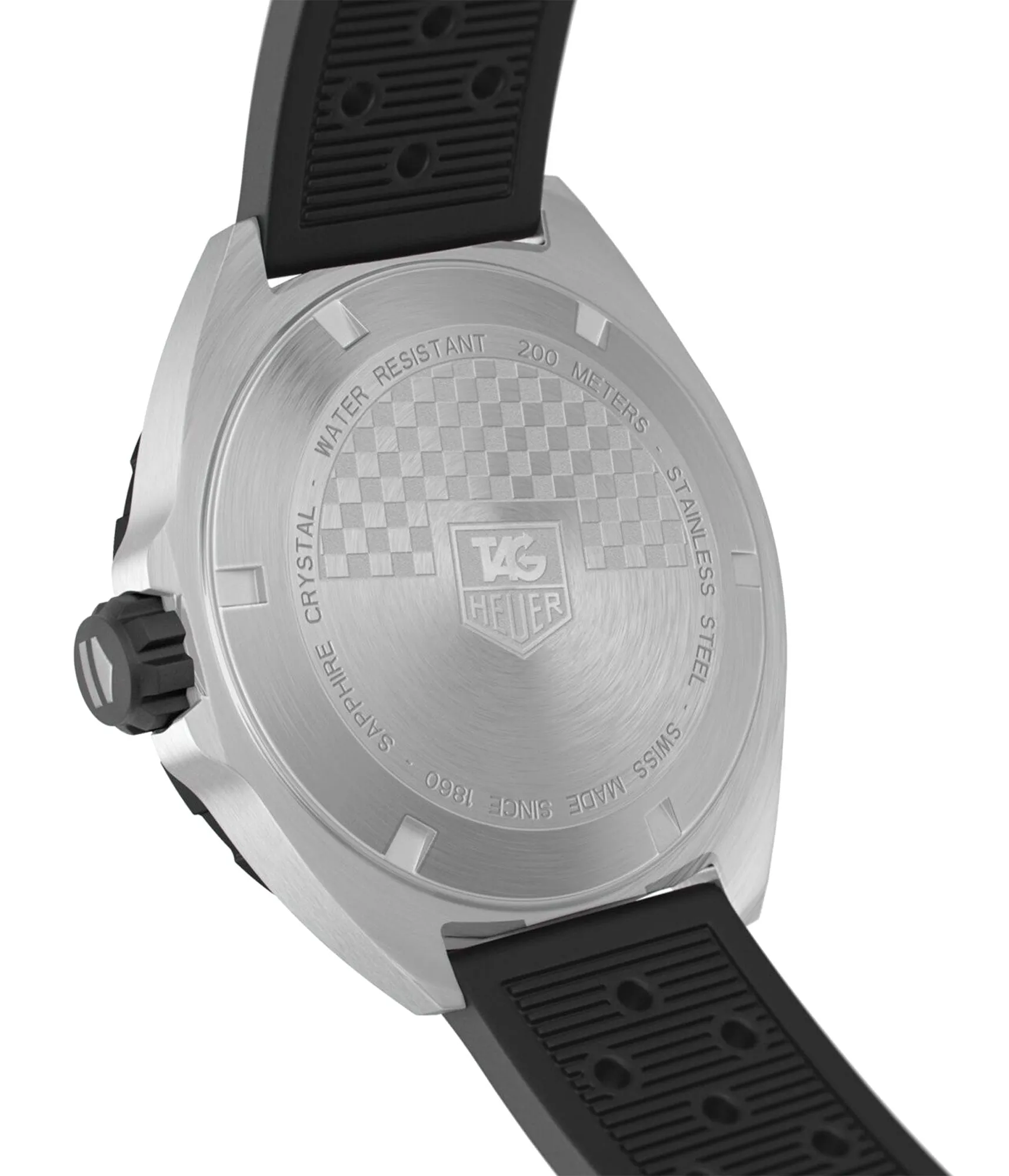 TAG Heuer Formula 1 Stainless Steel Black Rubber Strap Black Dial Date Divers Quartz Mens Watch WAZ1110.FT8023
