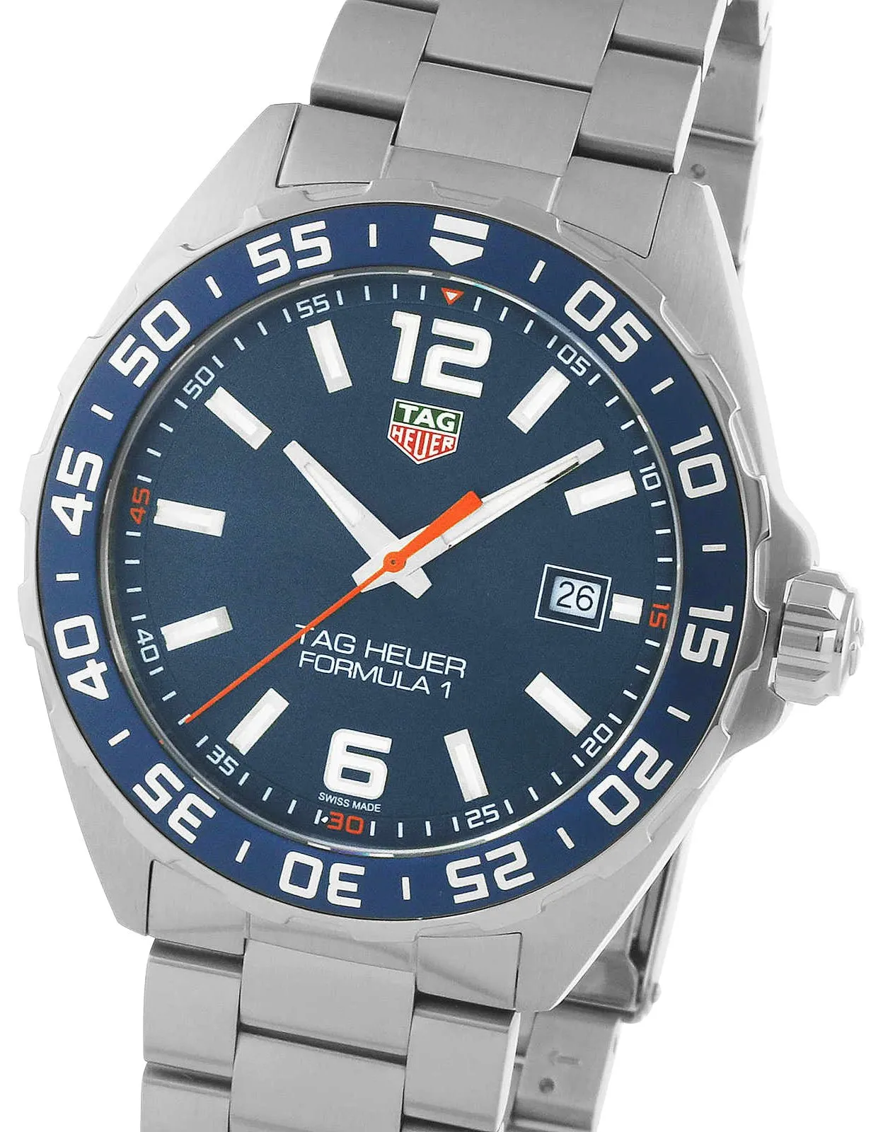 TAG Heuer Formula 1 Stainless Steel Blue Dial Date Divers Quartz Mens Watch WAZ1010.BA0842