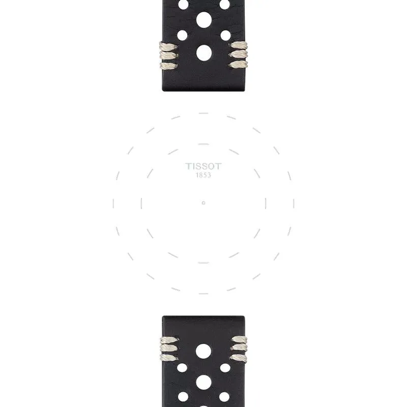 Tissot Official Black Leather Strap Lugs 22mm