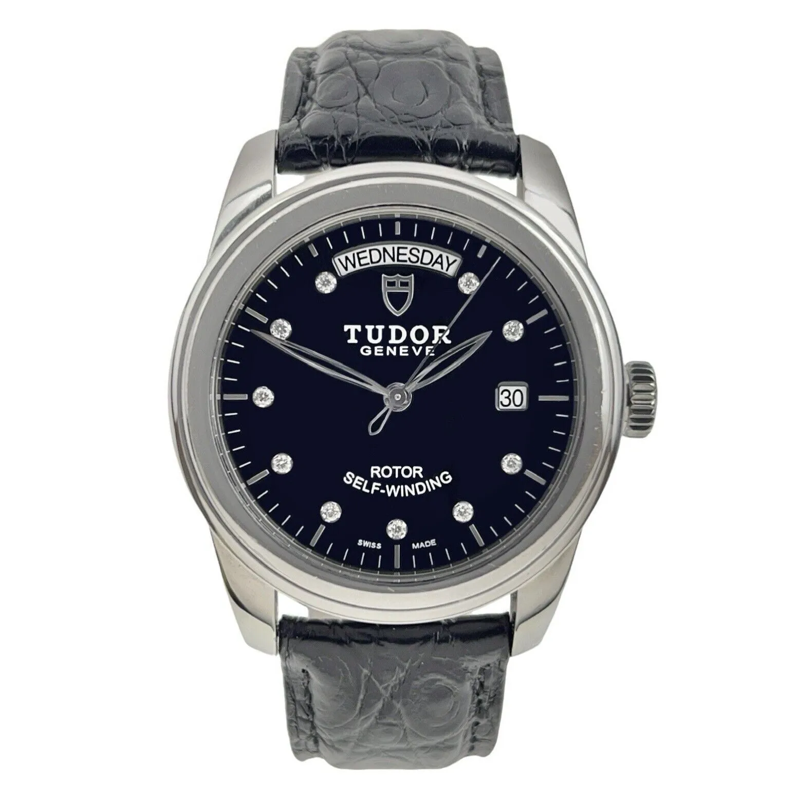 Tudor Glamour Date Day Steel Black Dial 39mm Automatic Men’s Watch 56000