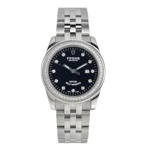 Tudor Glamour M53020 Factory Diamond Bezel Ladies Watch 31mm B&P 2023