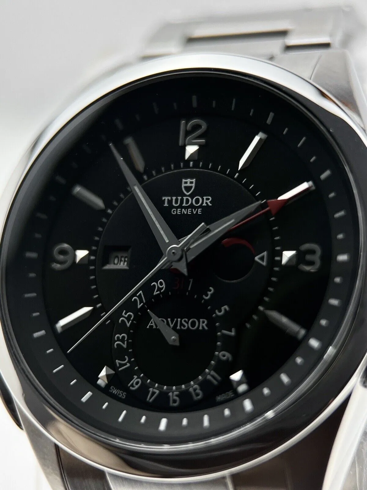 Tudor Heritage Advisor Alarm Automatic Mens Watch 42mm Steel 79620T W/ Box