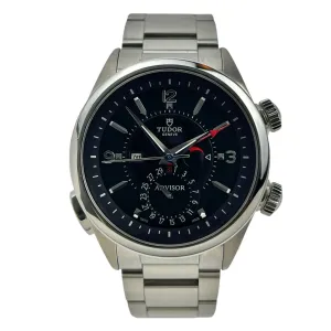 Tudor Heritage Advisor Alarm Automatic Mens Watch 42mm Steel 79620T W/ Box