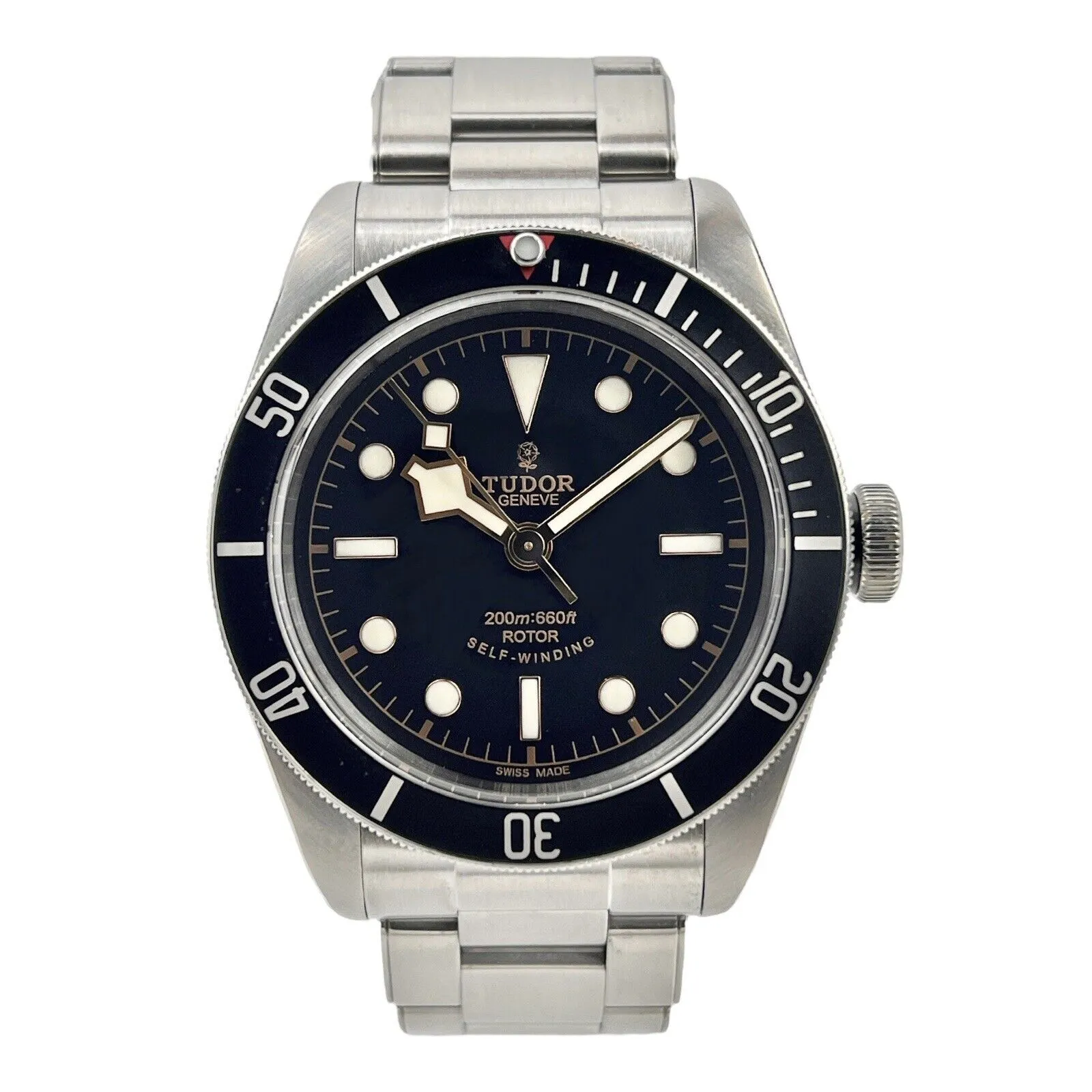 Tudor Heritage Black Bay 79220N Men's Watch Automatic 41mm Black Smiley Dial B&P