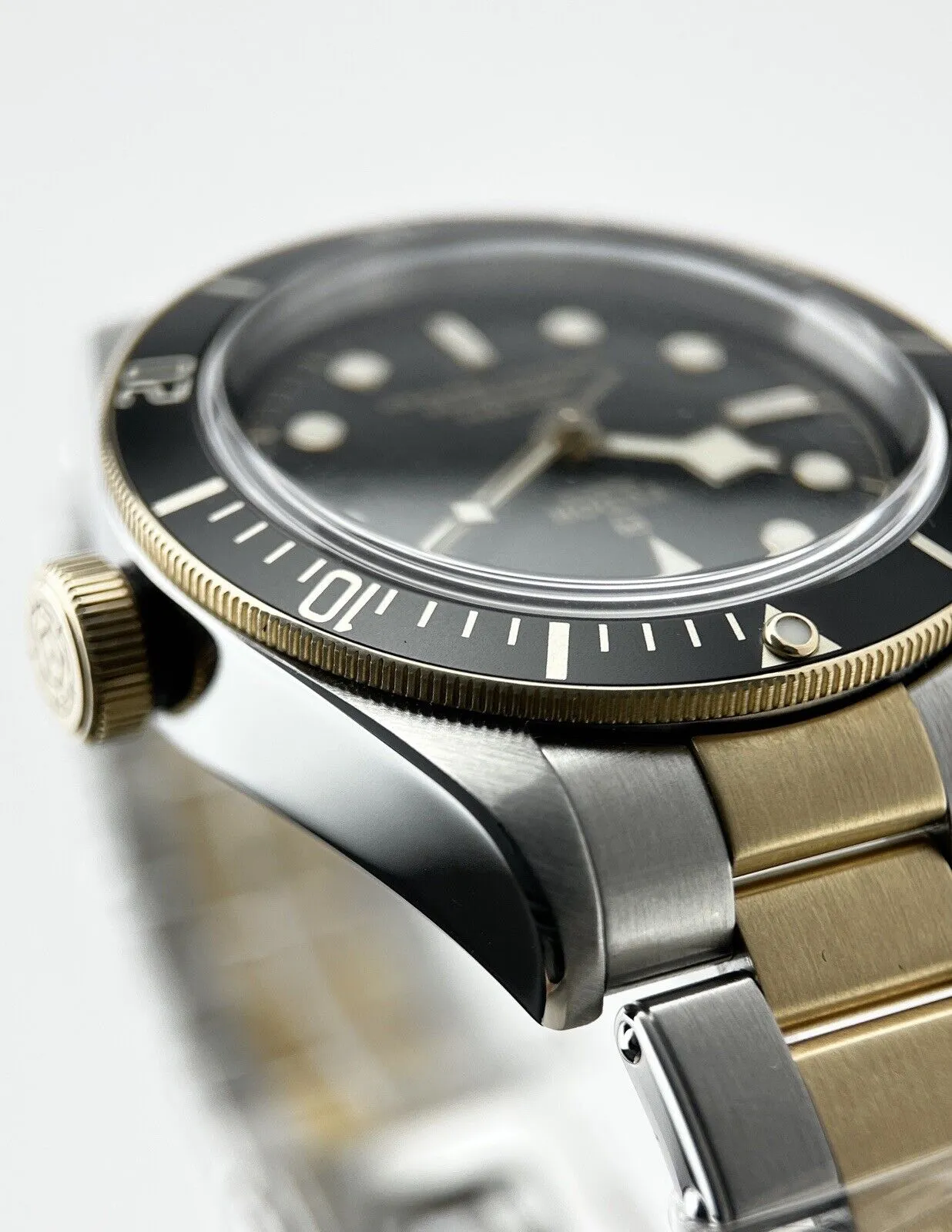 TUDOR Heritage Black Bay S&G 79733N Date 2 Tone 18k Gold Automatic Watch