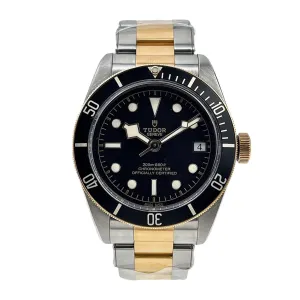 TUDOR Heritage Black Bay S&G 79733N Date 2 Tone 18k Gold Automatic Watch