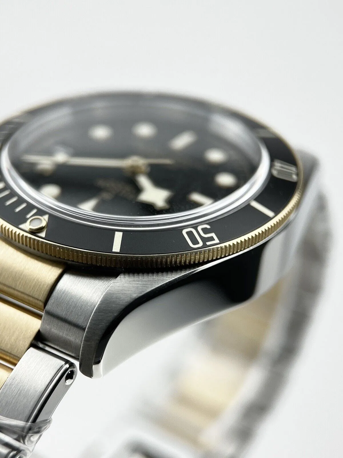 TUDOR Heritage Black Bay S&G 79733N Date 2 Tone 18k Gold Automatic Watch