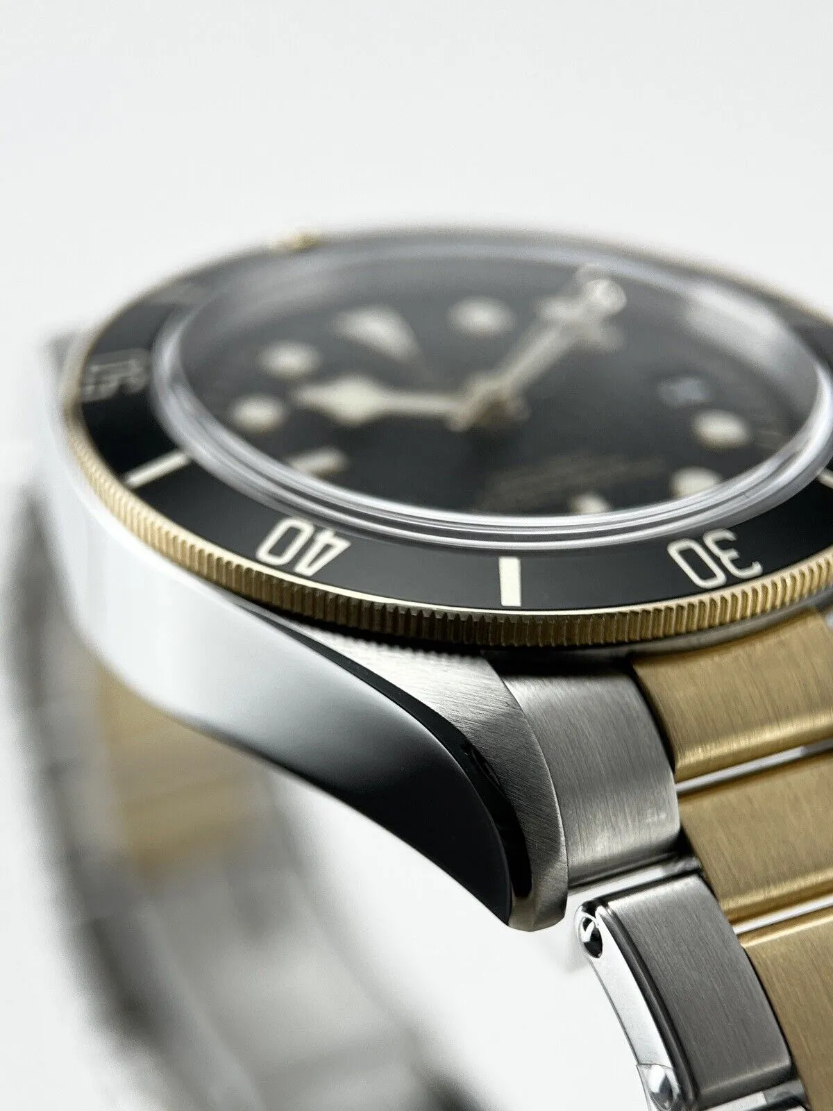 TUDOR Heritage Black Bay S&G 79733N Date 2 Tone 18k Gold Automatic Watch
