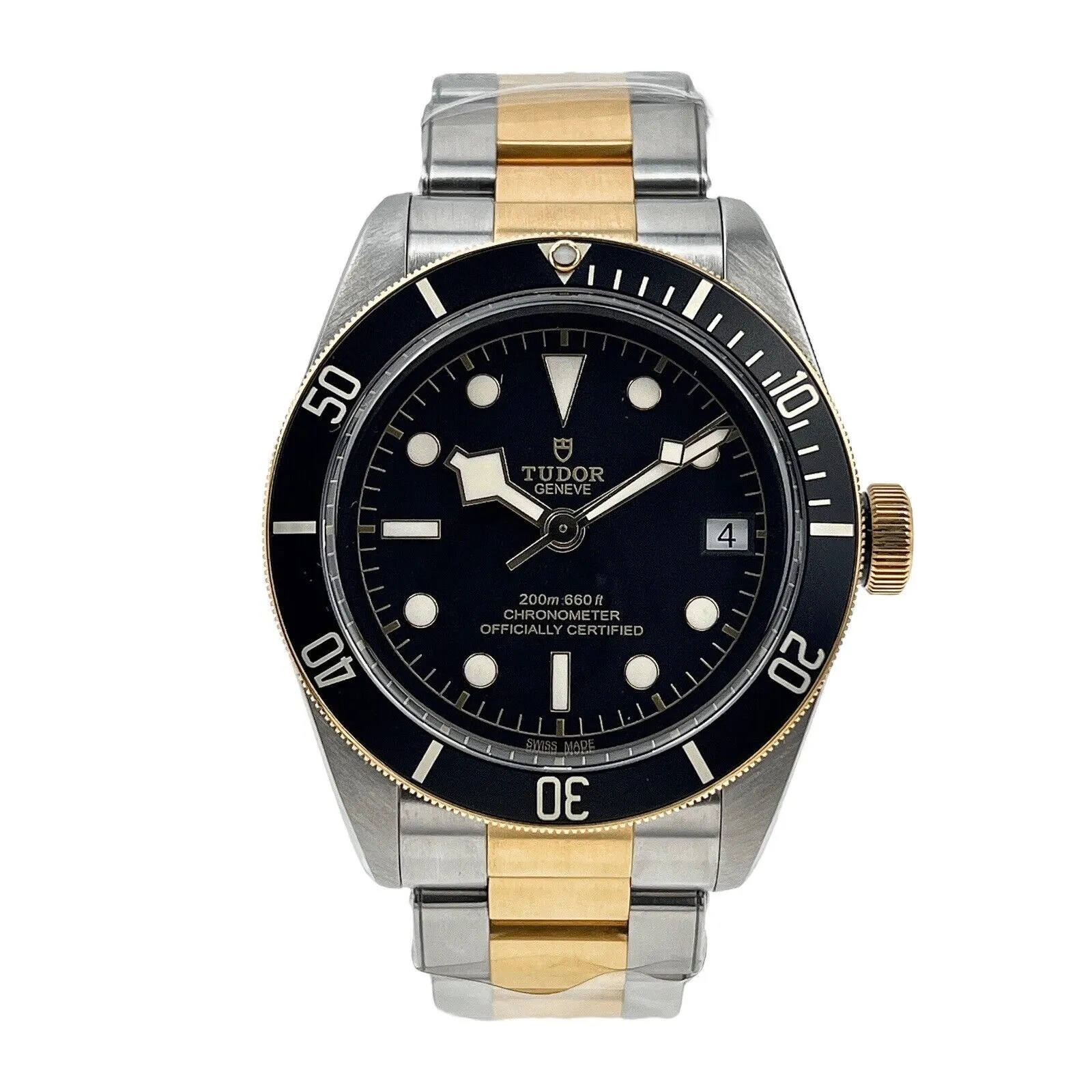 TUDOR Heritage Black Bay S&G 79733N Date 2 Tone 18k Gold Automatic Watch