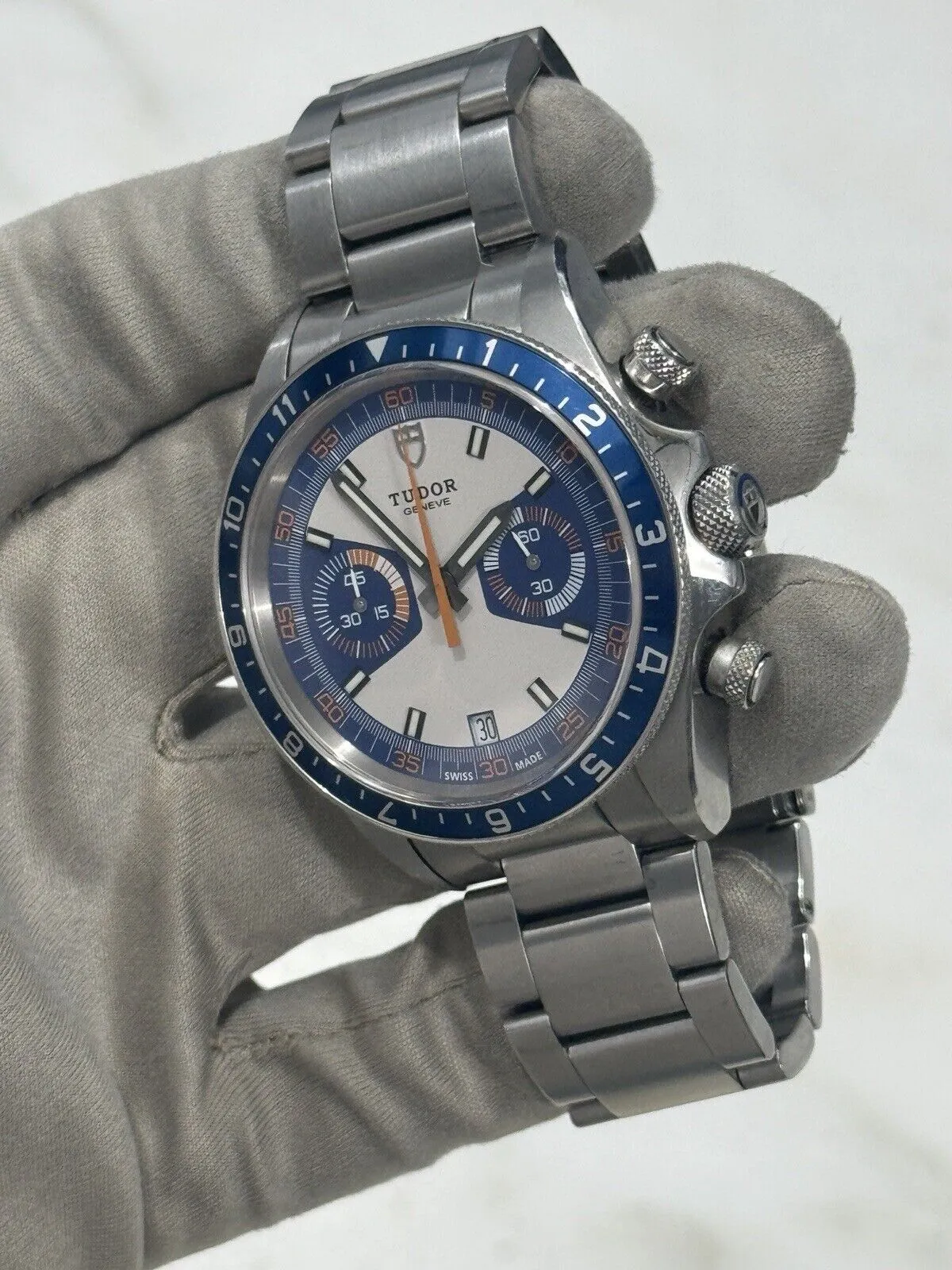 Tudor Heritage Chronograph Blue Stainless Steel 42mm Automatic Mens Watch 70330B