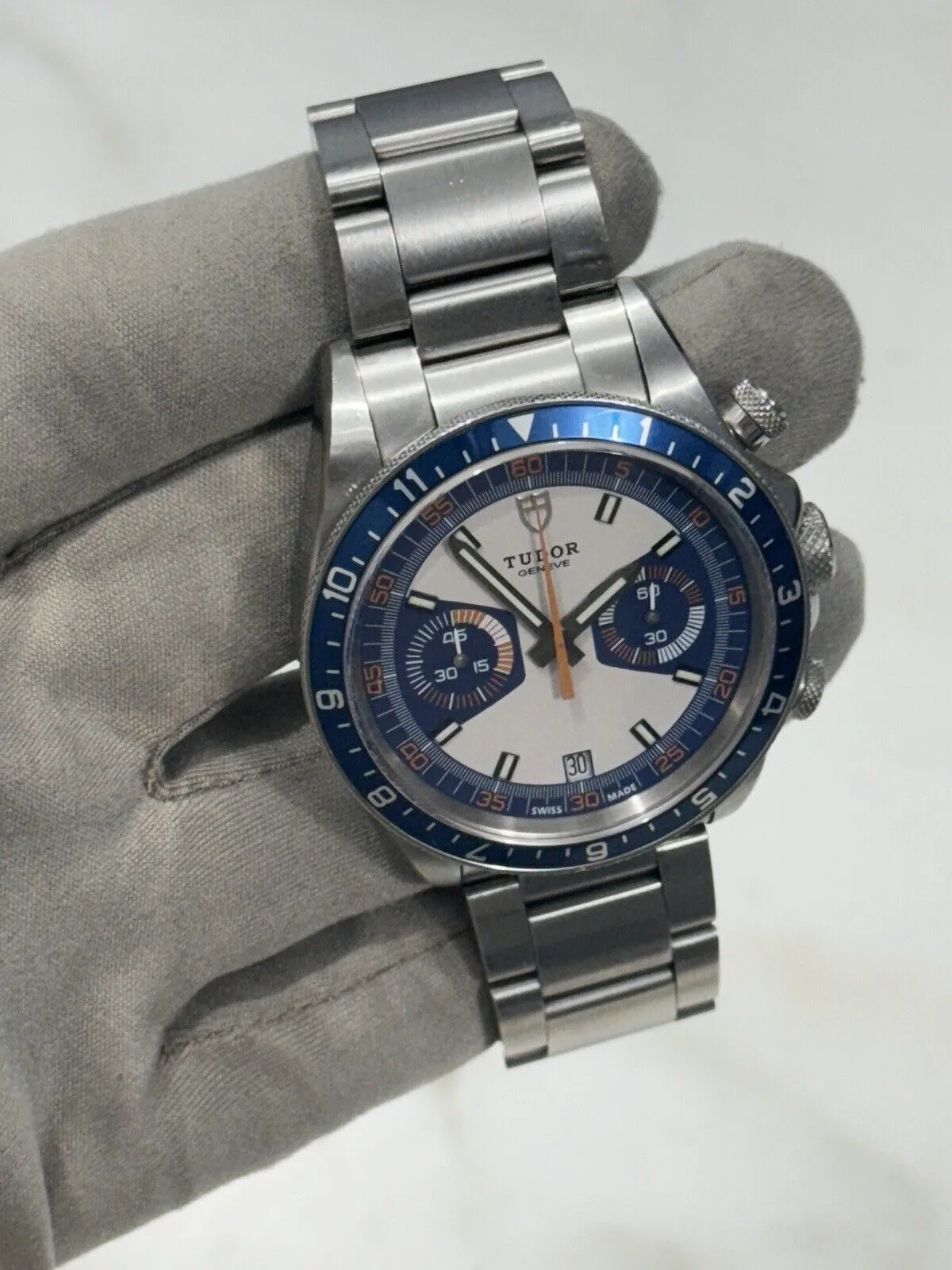 Tudor Heritage Chronograph Blue Stainless Steel 42mm Automatic Mens Watch 70330B