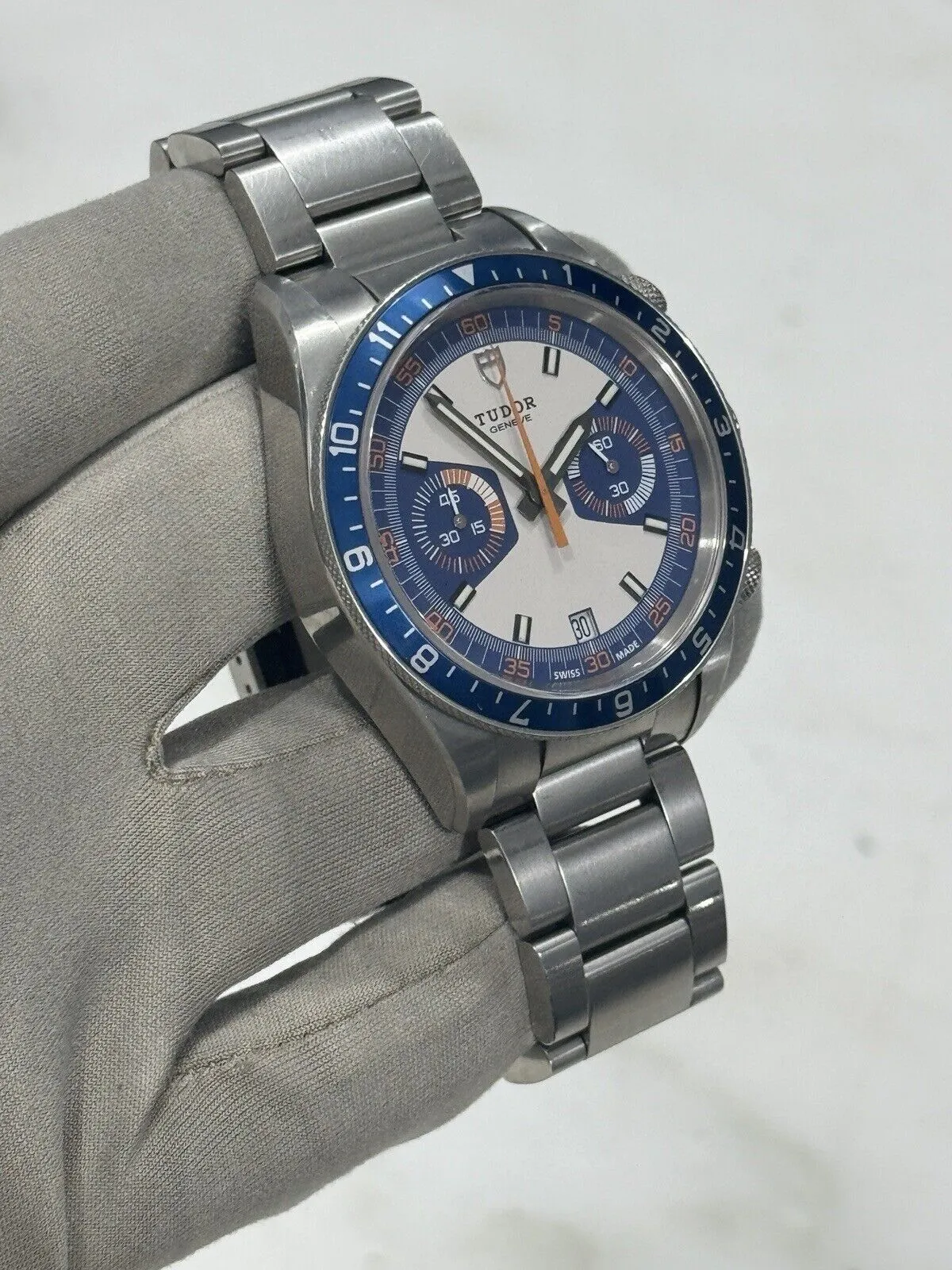 Tudor Heritage Chronograph Blue Stainless Steel 42mm Automatic Mens Watch 70330B