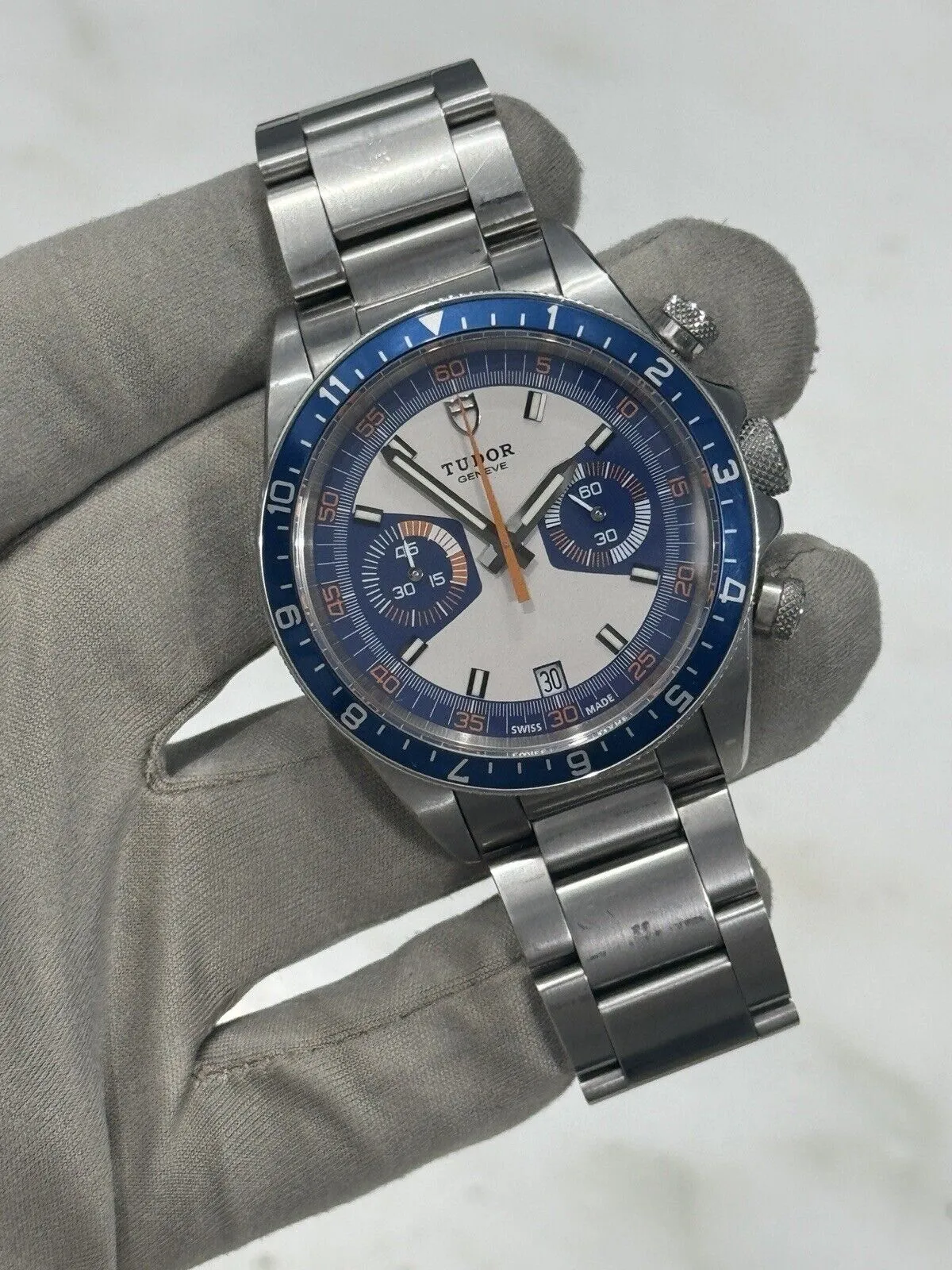 Tudor Heritage Chronograph Blue Stainless Steel 42mm Automatic Mens Watch 70330B