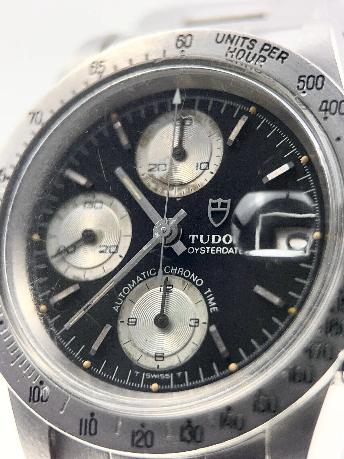 Tudor Oysterdate Big Block Steel Black 40mm Automatic Men’s Watch 94300