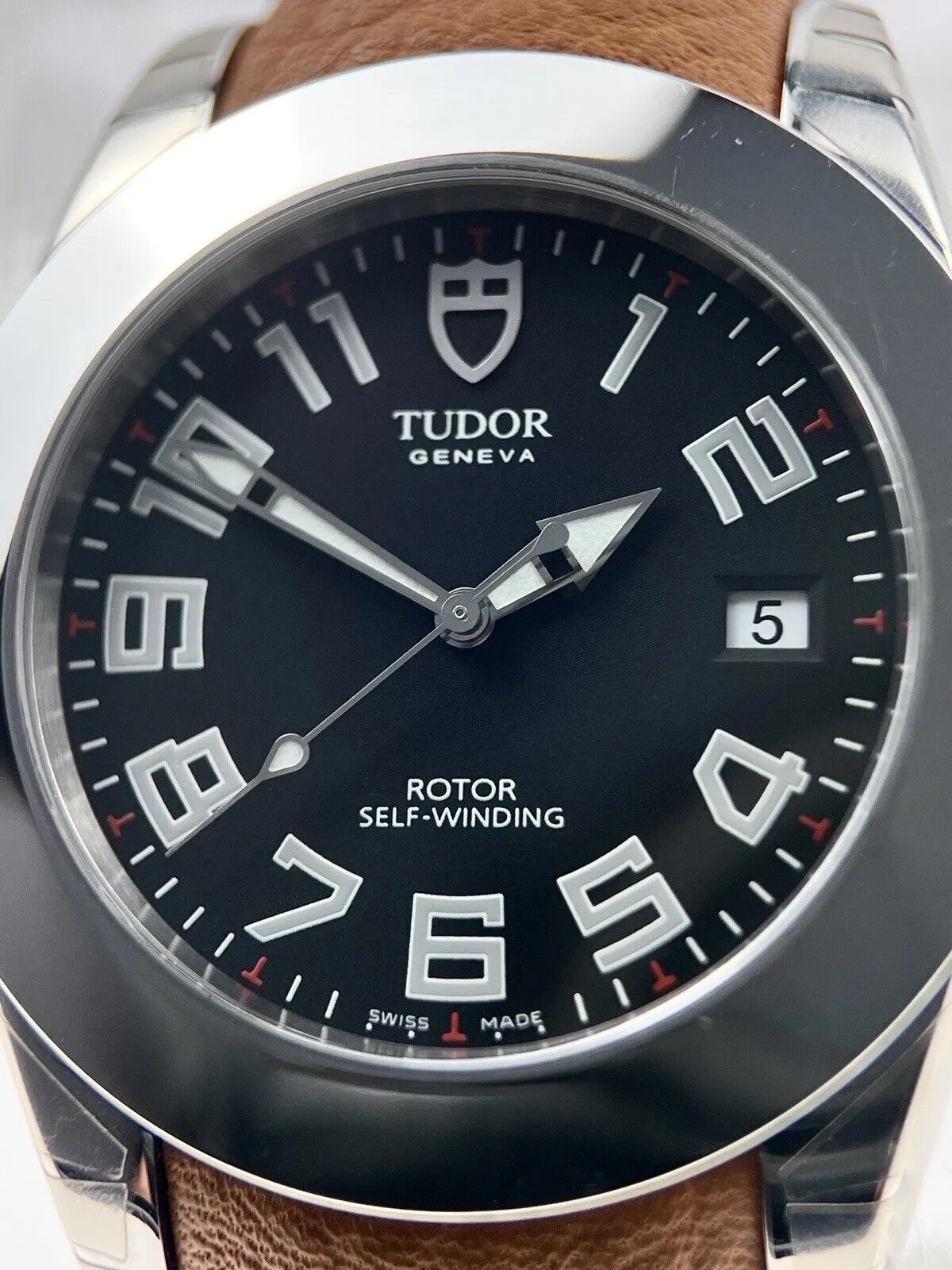 Tudor Prince Date 39mm Automatic Stainless  Black Dial  79410P - Box And Papers