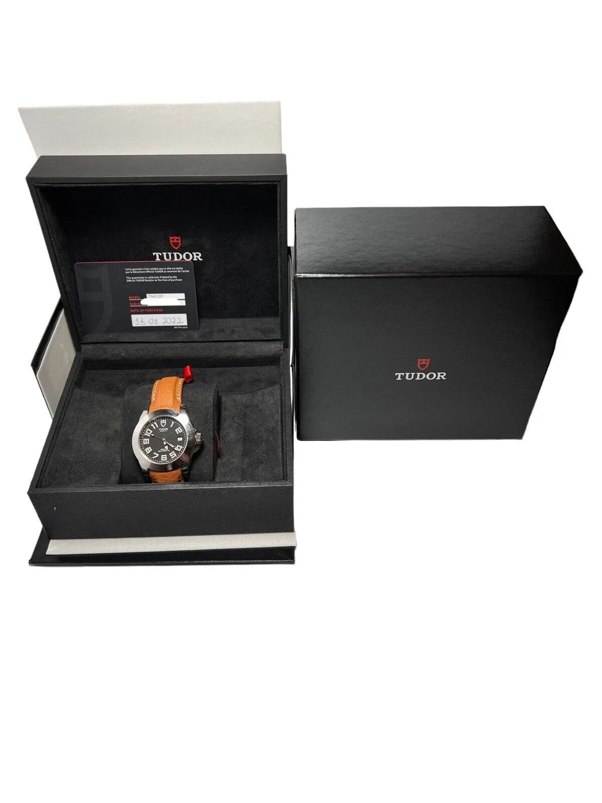 Tudor Prince Date 39mm Automatic Stainless  Black Dial  79410P - Box And Papers
