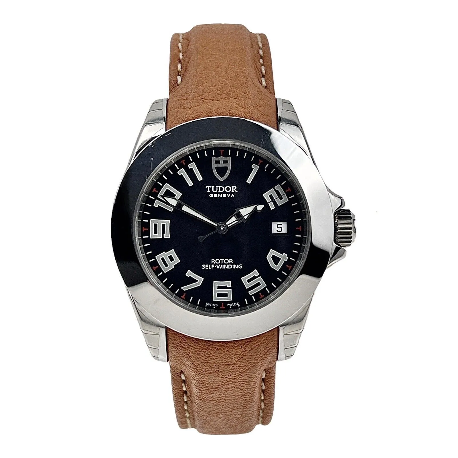 Tudor Prince Date 39mm Automatic Stainless  Black Dial  79410P - Box And Papers