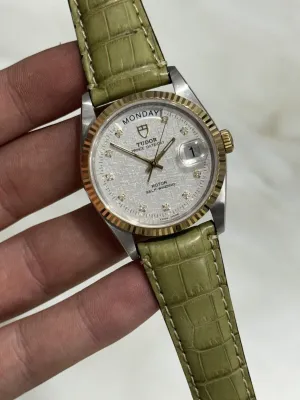 Tudor Prince Date-Day 76213 Automatic Factory Diamond Dial -  Box/Papers