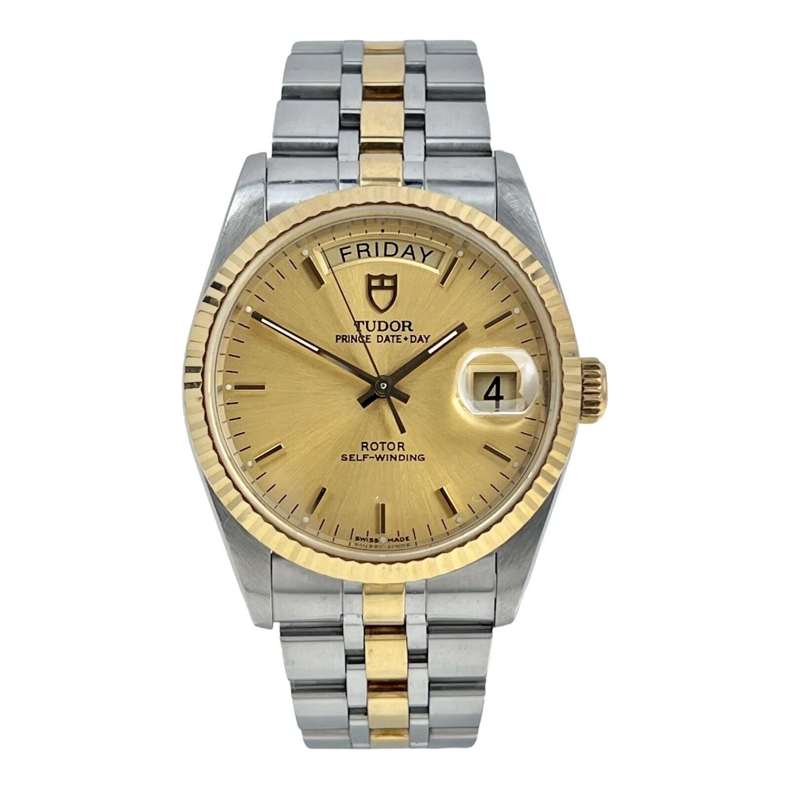 TUDOR Prince Date Day 76213 Champagne Dial Men's Two Tone Automatic Watch