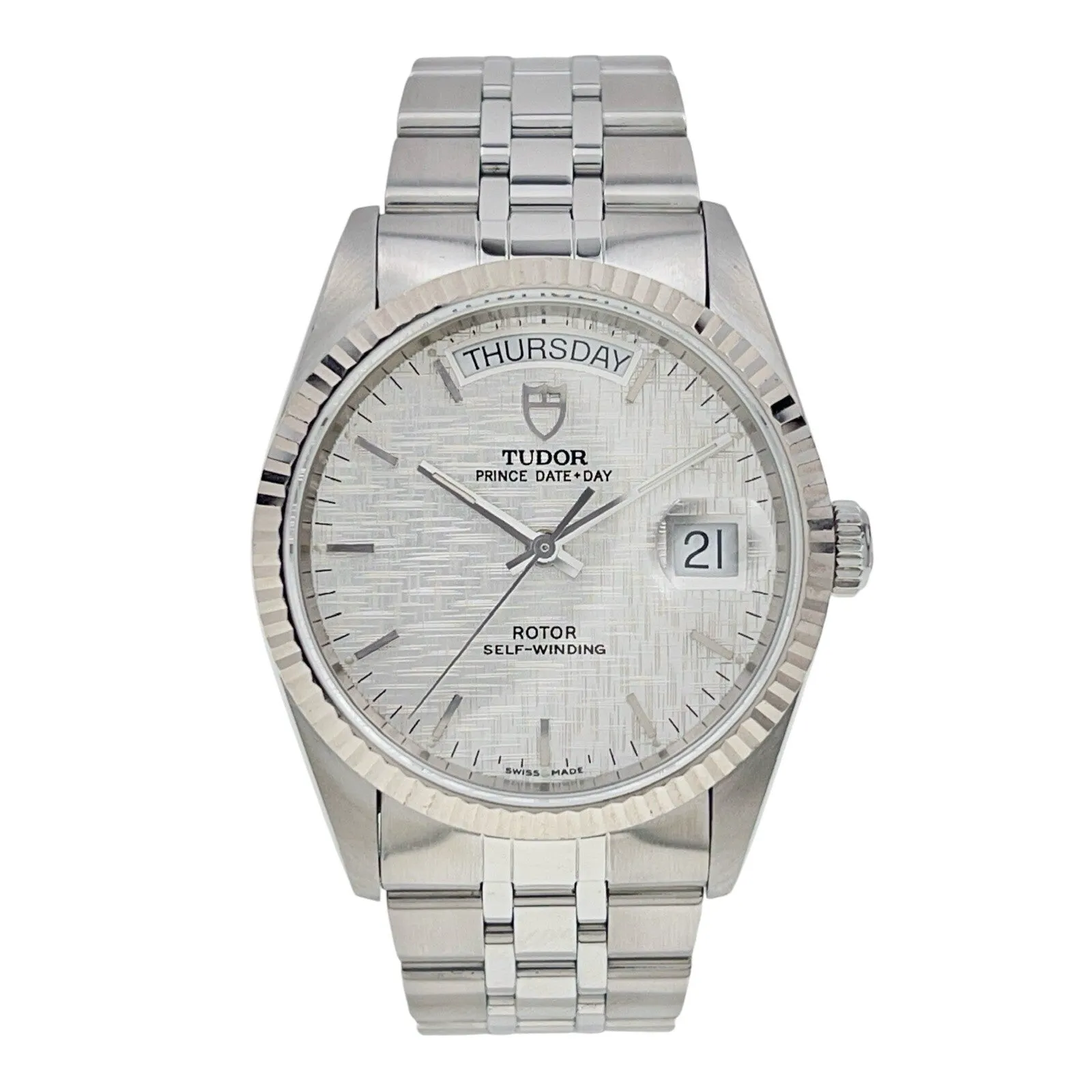 Tudor Prince Date Day Stainless Steel 36mm Linen Automatic Men’s Watch 76214