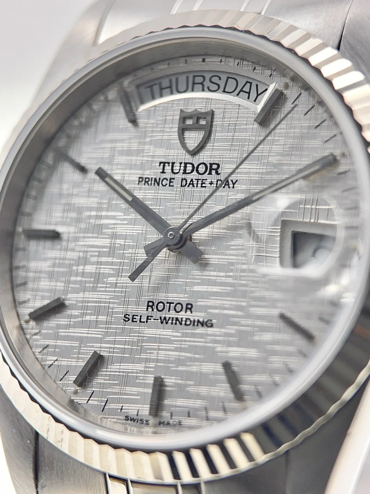 Tudor Prince Date Day Stainless Steel 36mm Linen Automatic Men’s Watch 76214