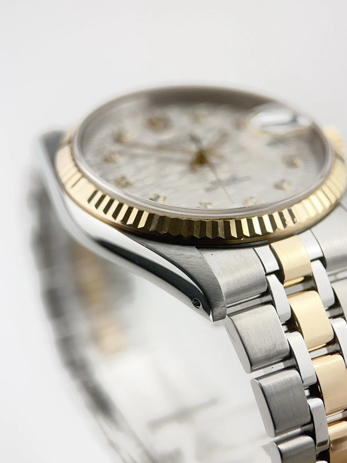 Tudor Prince Date Gold And Steel Silver Diamond 34mm Automatic Mens 74033