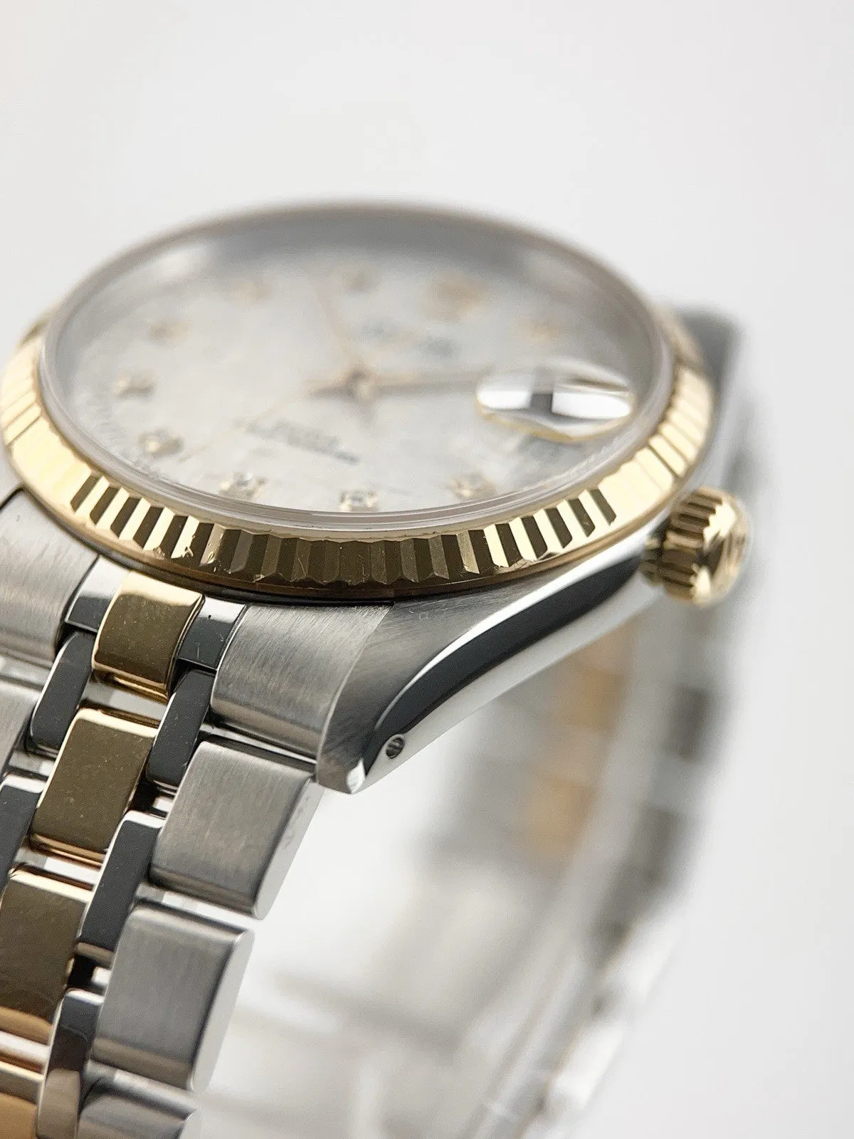 Tudor Prince Date Gold And Steel Silver Diamond 34mm Automatic Mens 74033