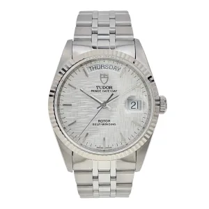 Tudor Prince Day & Date Stainless Steel 36mm Linen Automatic Men’s Watch 76214