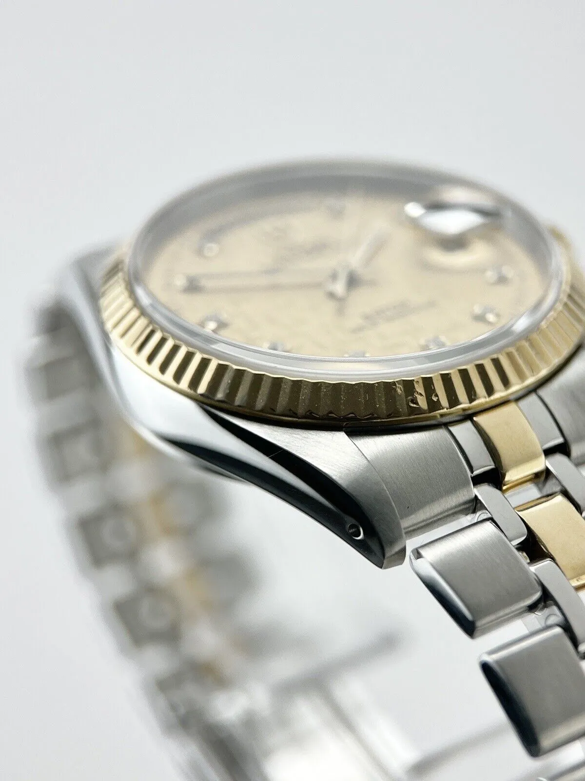 Tudor Prince Day Date 76213 Diamond Dial Gold Steel Automatic Men's Watch 36mm