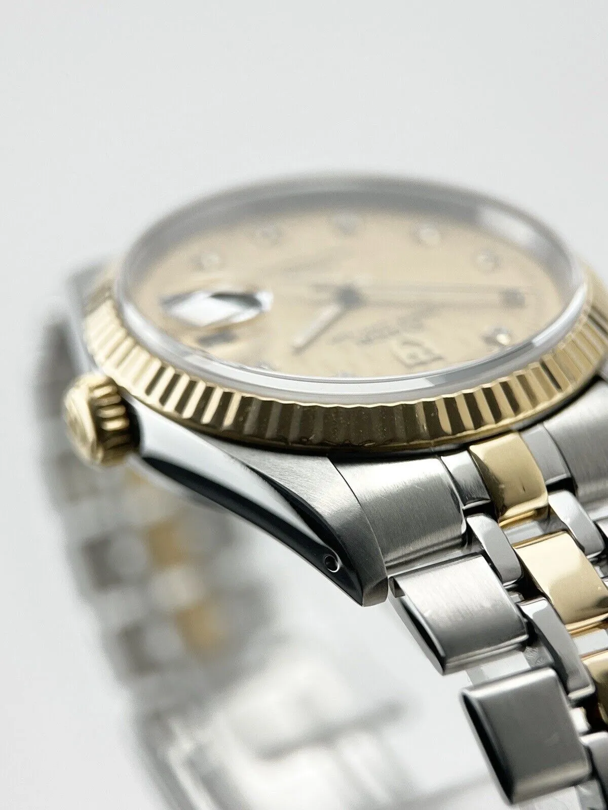 Tudor Prince Day Date 76213 Diamond Dial Gold Steel Automatic Men's Watch 36mm