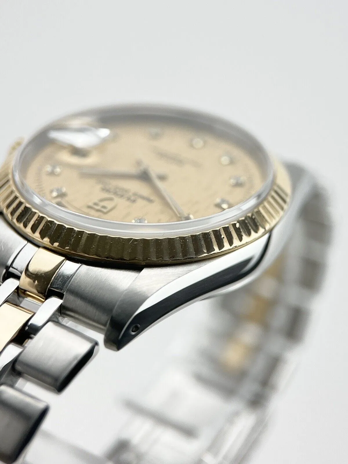 Tudor Prince Day Date 76213 Diamond Dial Gold Steel Automatic Men's Watch 36mm