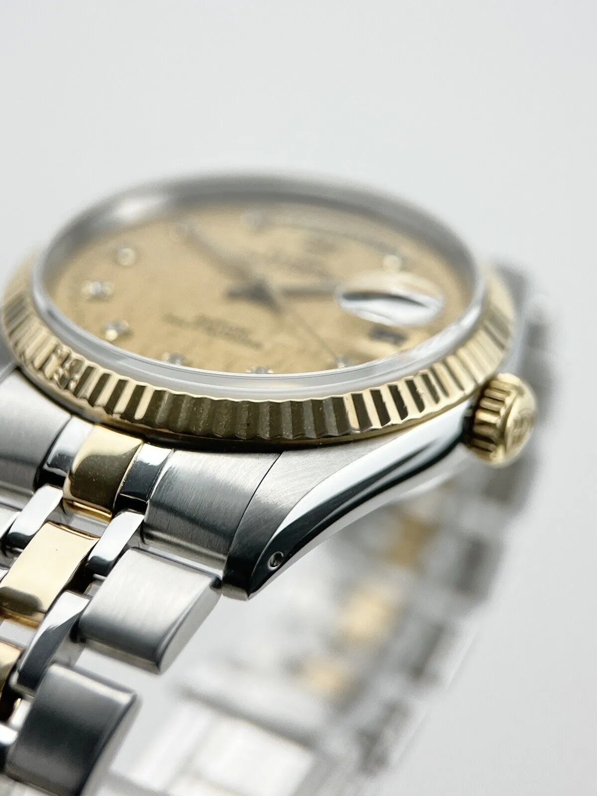 Tudor Prince Day Date 76213 Diamond Dial Gold Steel Automatic Men's Watch 36mm
