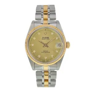 Tudor Prince Oysterdate Stainless Steel & Gold 32mm Automatic Men’s Watch 72033