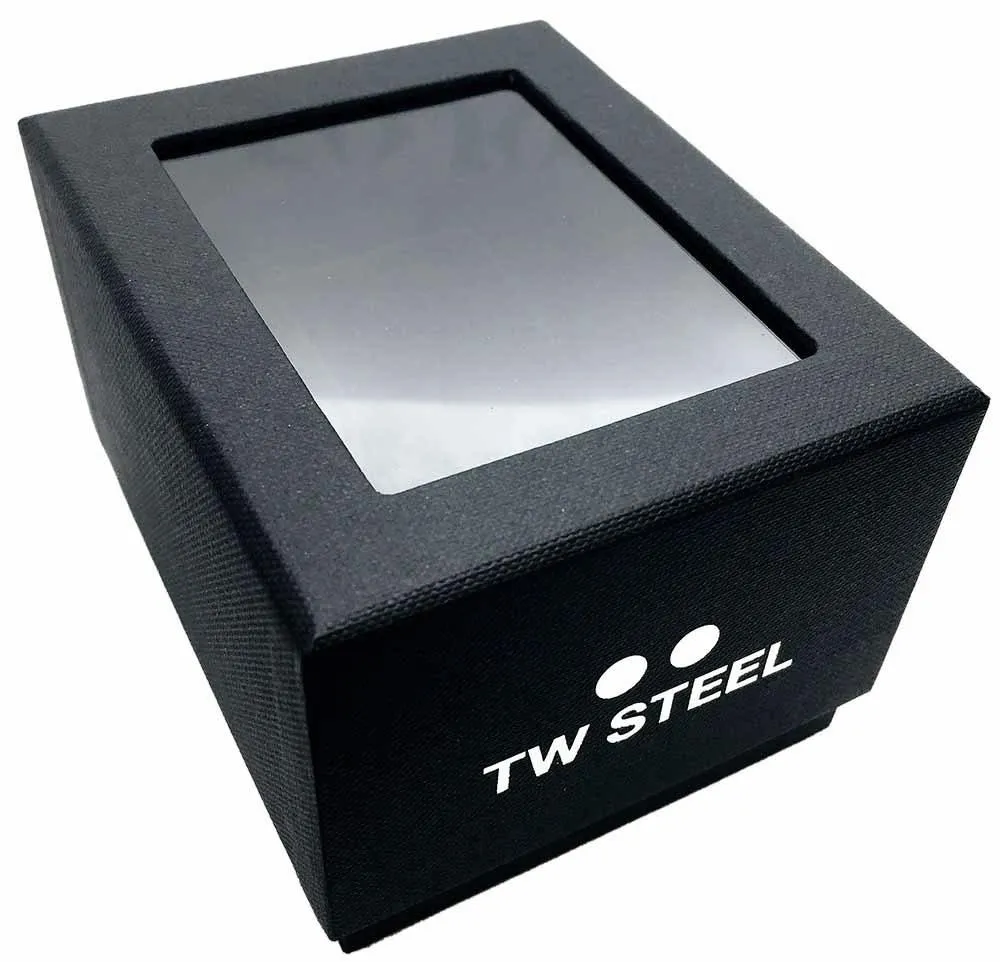 TW Steel Canteen Stainless Steel Brown Leather Strap Black Dial Date Quartz Mens Watch CS31