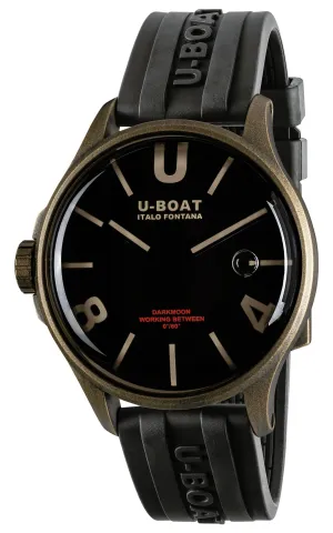 U-Boat Darkmoon Bronze PVD Black Dial Black Rubber Strap Quartz Mens Watch 9548