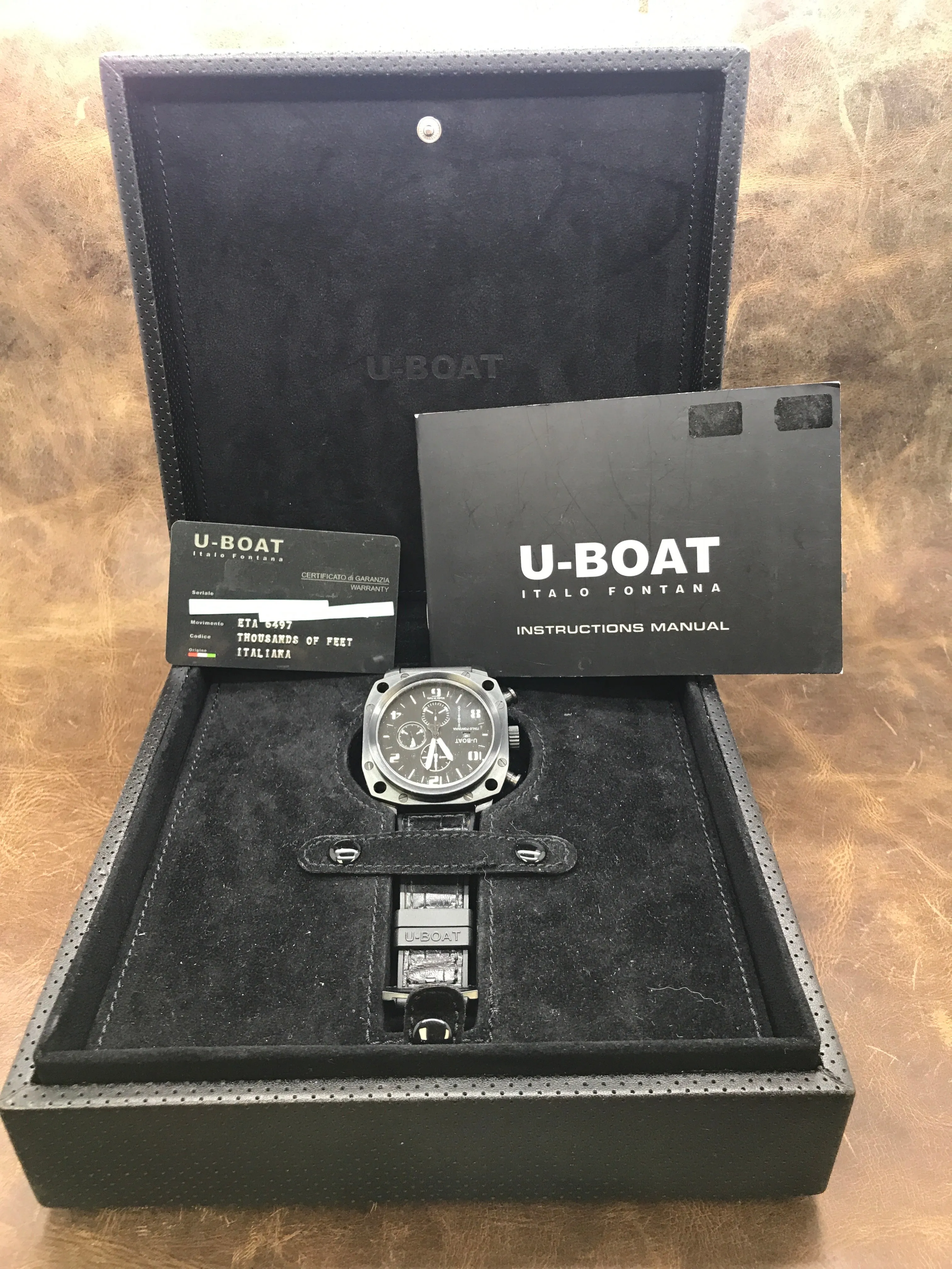 U-Boat Thousands of Feet 1175-76 Black Dial Automatic Men's Watch