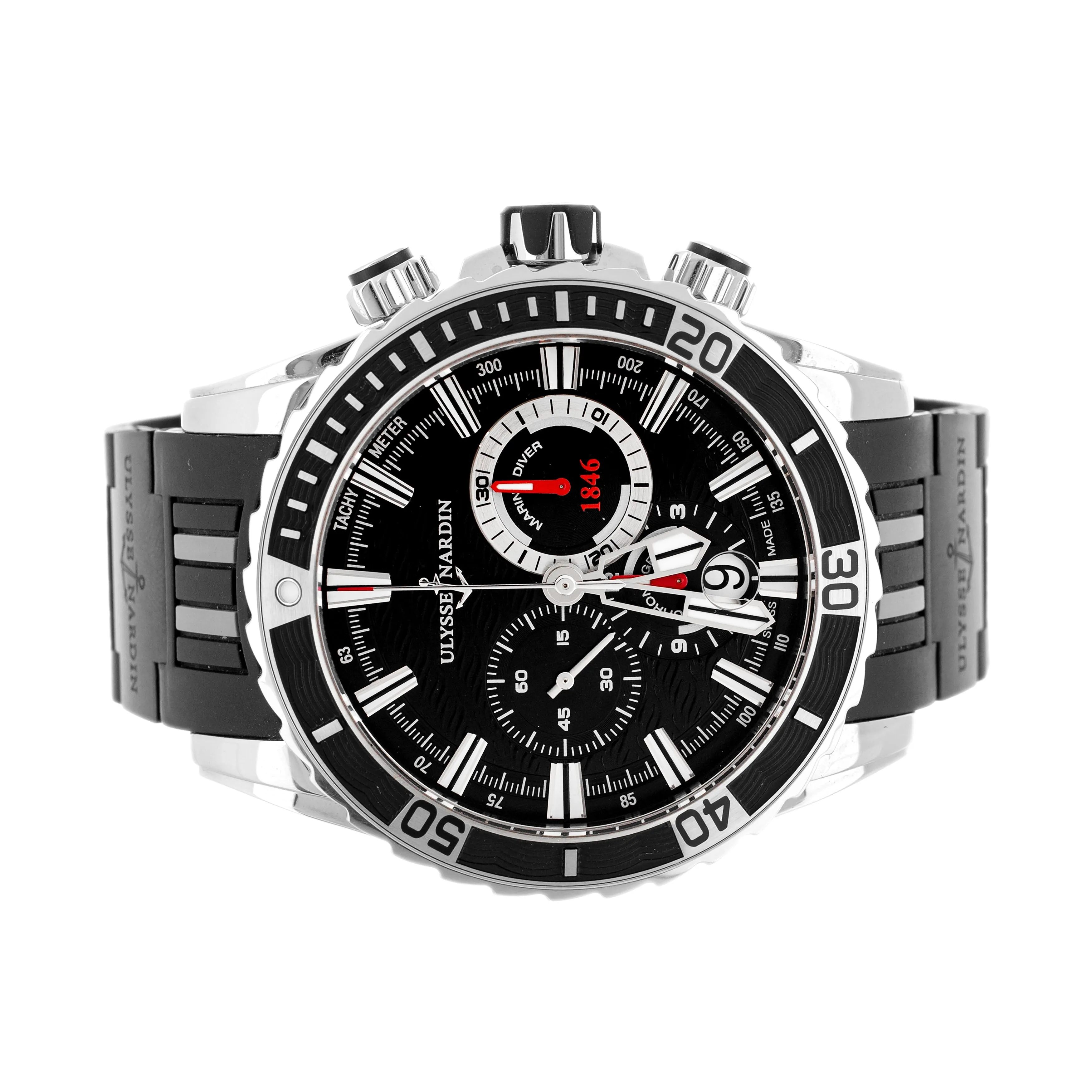 Ulysse Nardin Diver Chronograph Steel Black Dial 44mm 1503-151-3/92 Full Set