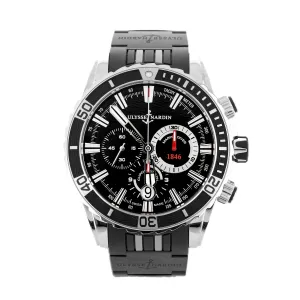 Ulysse Nardin Diver Chronograph Steel Black Dial 44mm 1503-151-3/92 Full Set