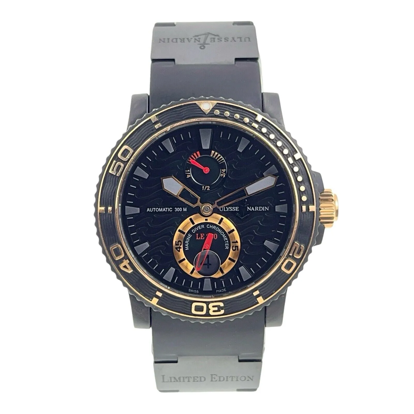 Ulysse Nardin Diver Steel Black Dial 42mm Automatic Mens Watch 263-39 W/ Box