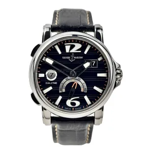 Ulysse Nardin Dual Time 243-55 Men's Black Dial Automatic 42mm Watch With Box
