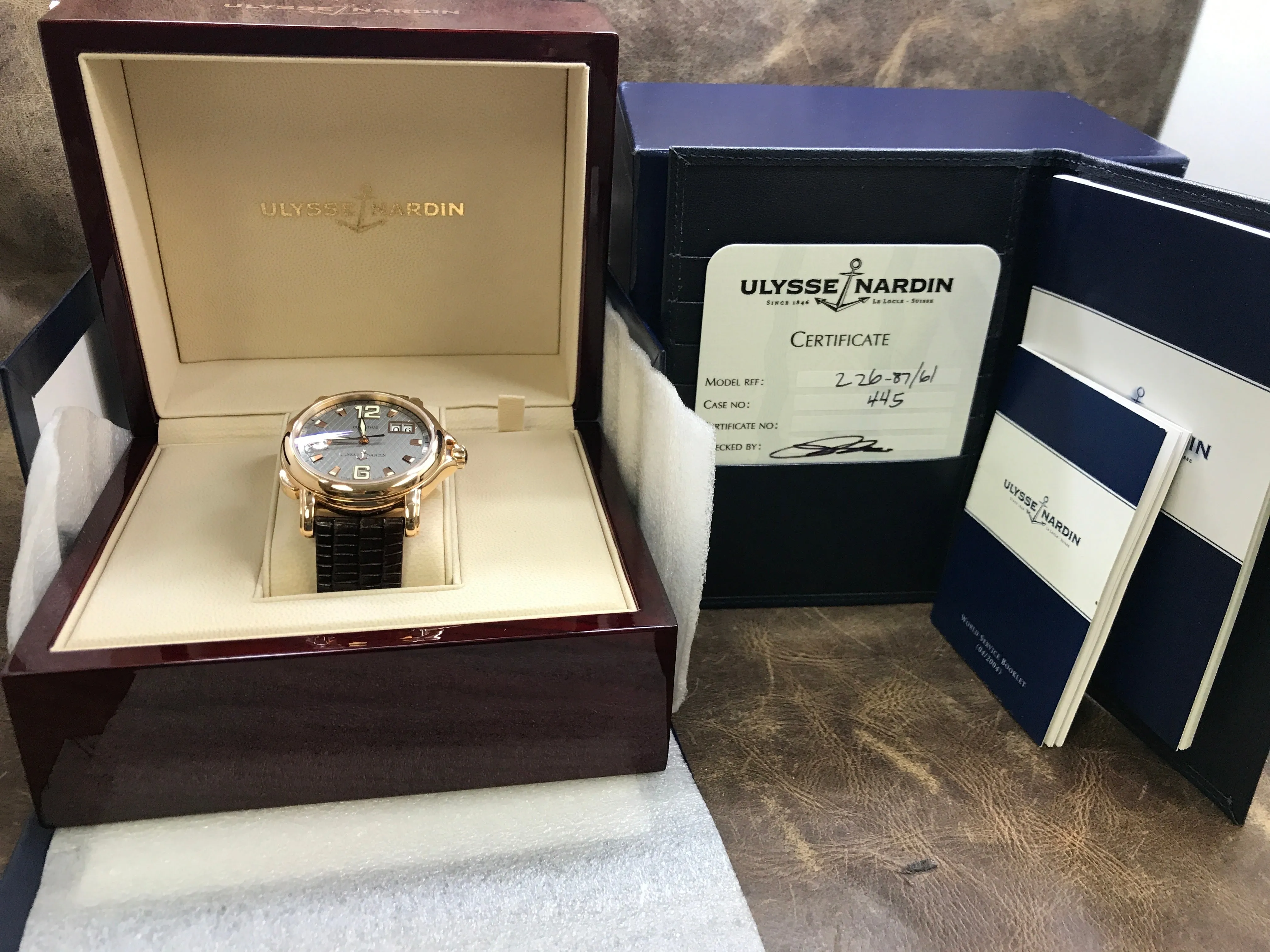 Ulysse Nardin GMT Dual Time 226-87/61 Gray Dial Automatic  Men's Watch