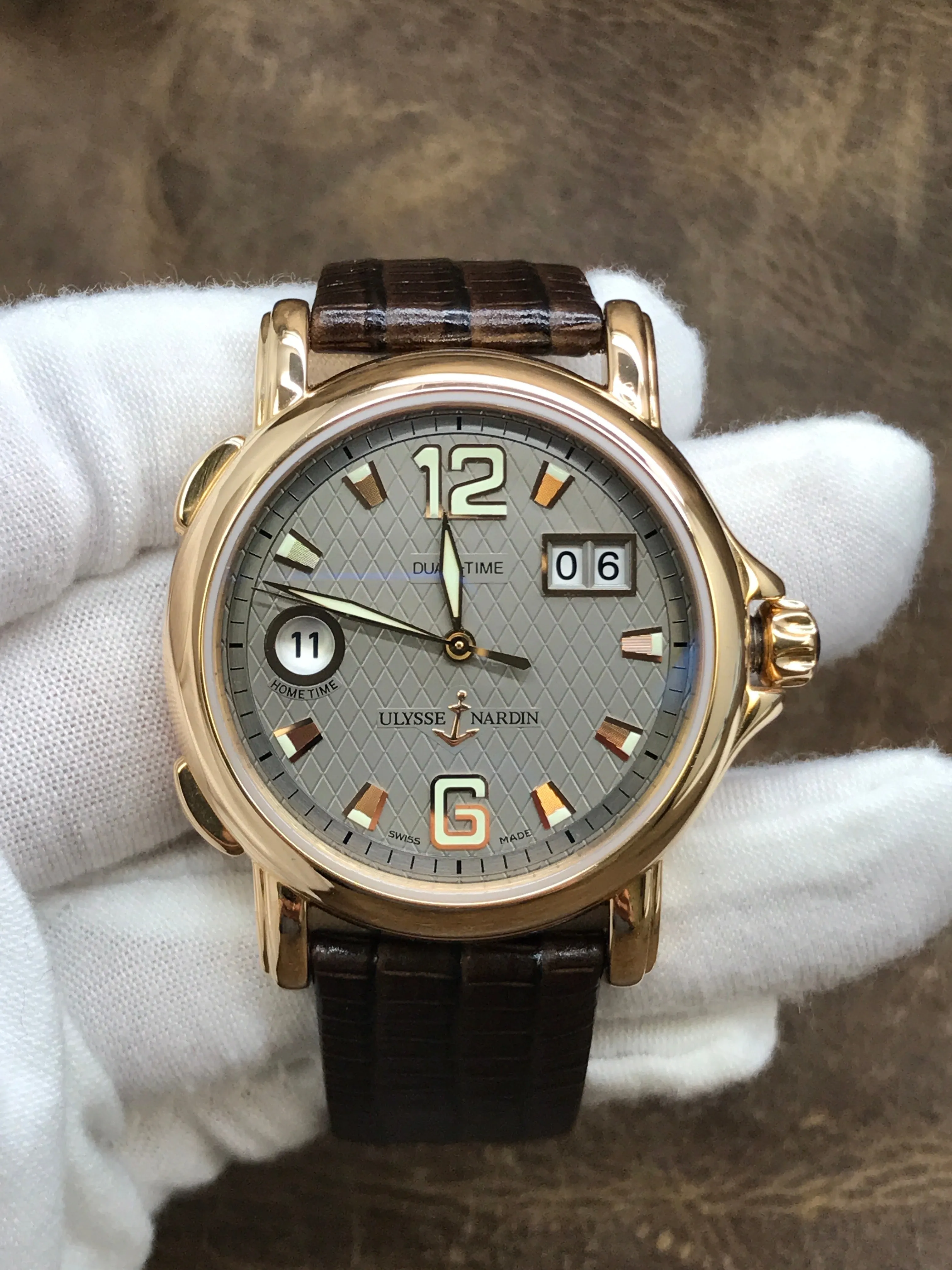 Ulysse Nardin GMT Dual Time 226-87/61 Gray Dial Automatic  Men's Watch