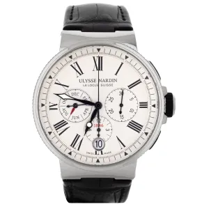 Ulysse Nardin Marine Chronograph Stainless Steel White Dial 43mm 1533-150/40
