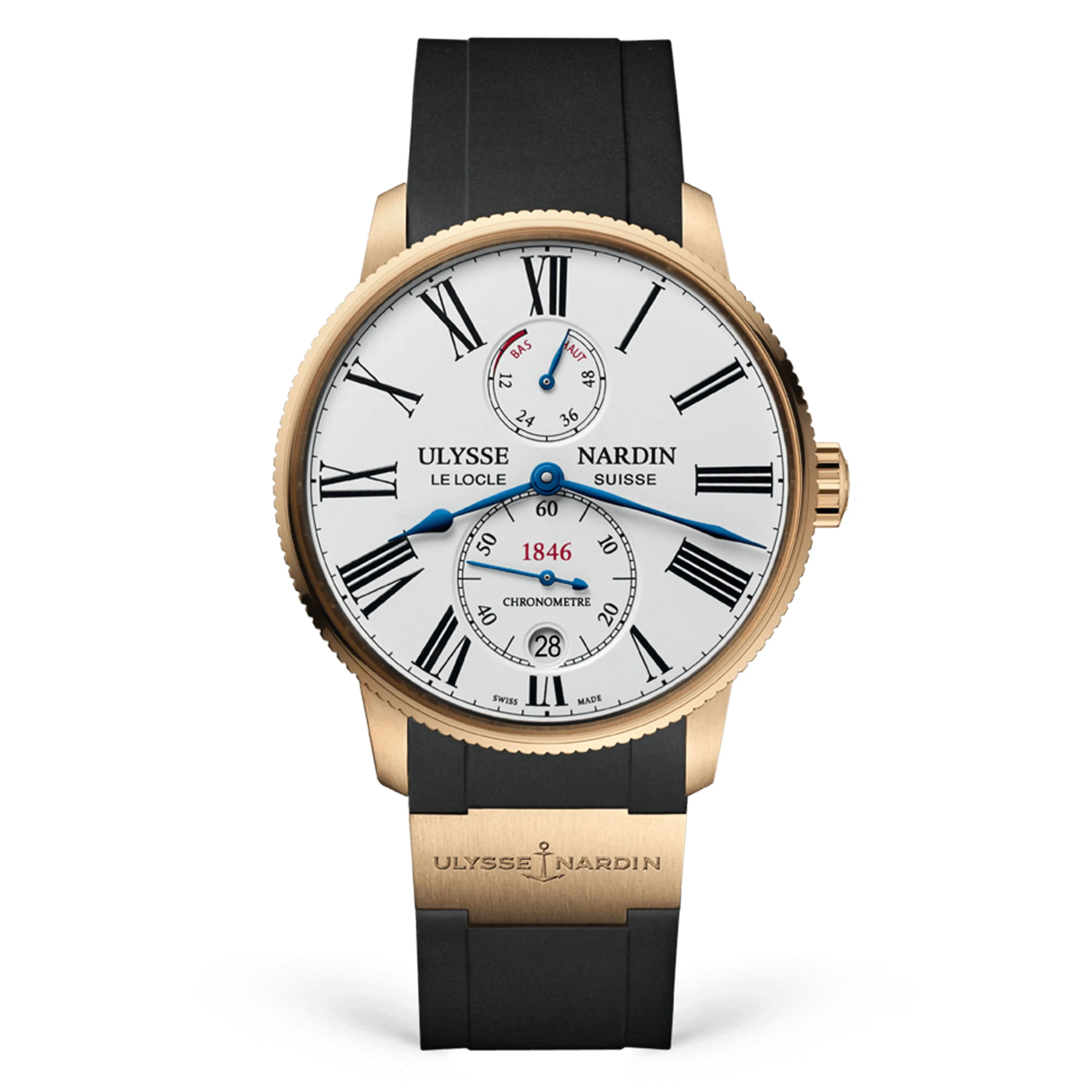 Ulysse Nardin Marine Torpilleur Watch, 42mm White Dial, 1182-310-3/40