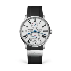 Ulysse Nardin Marine Torpilleur Watch, 42mm White Dial, 1183-310-3/40
