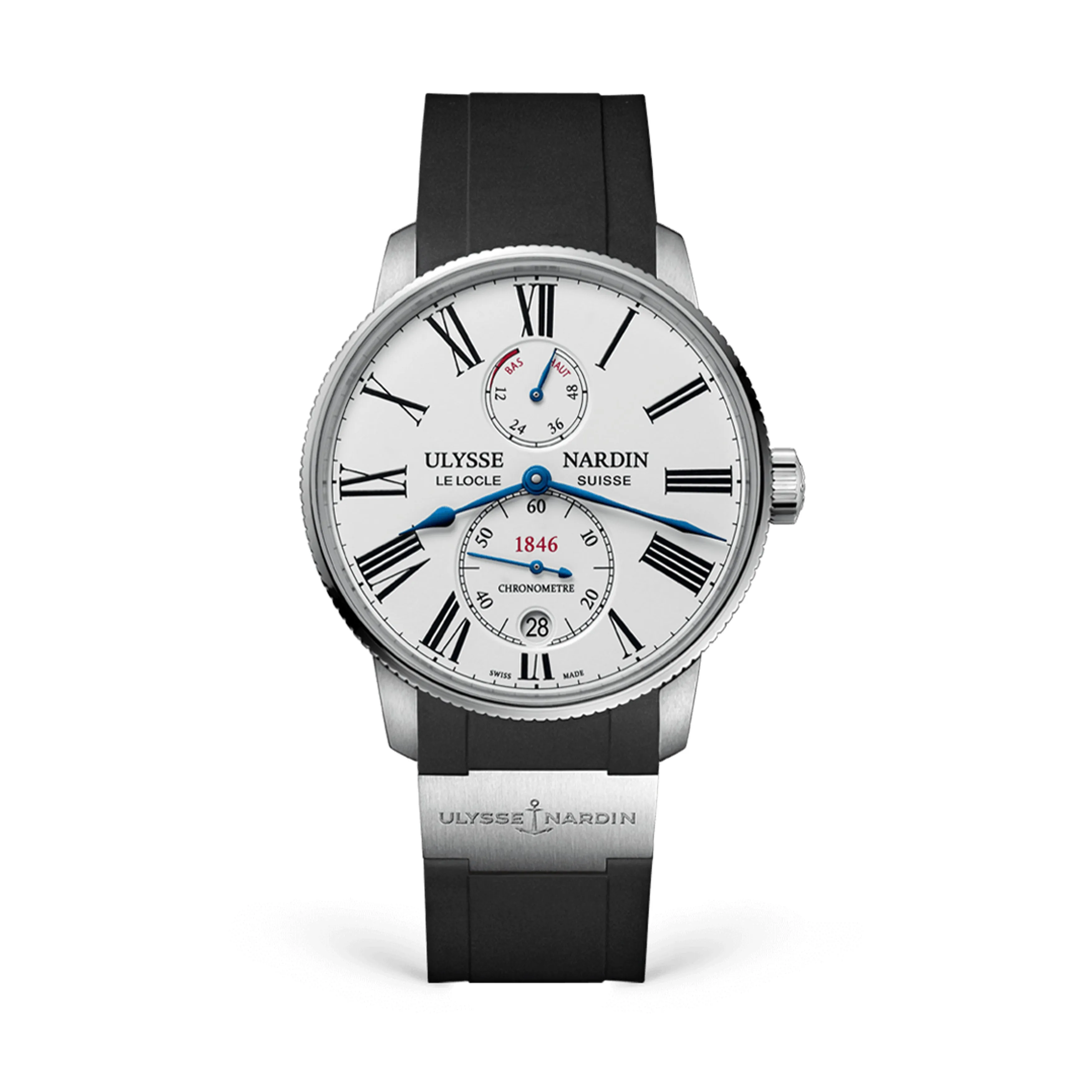 Ulysse Nardin Marine Torpilleur Watch, 42mm White Dial, 1183-310-3/40